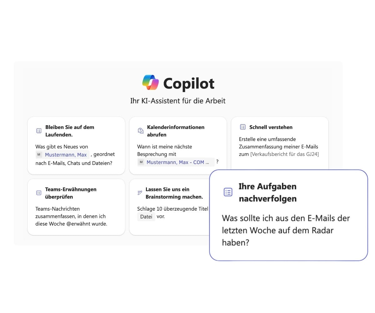 Copilot: Screenshot unserer eigenen Microsoft-Umgebung​